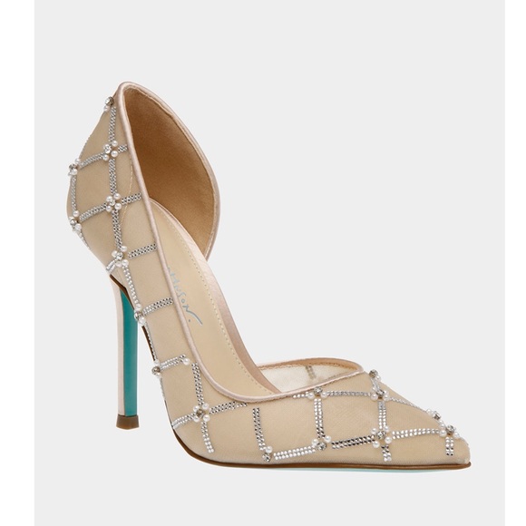 Betsey Johnson Cruze Nude Rhinestone Heels Women’s Size 10M - Picture 15 of 16